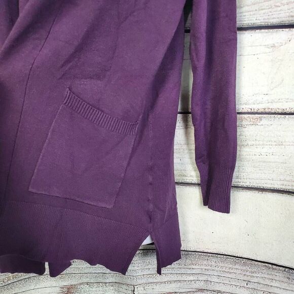 Staccato Purple Open Front Cardigan M NWT Lightweight Pocket Knit Sweater - Picture 3 of 7